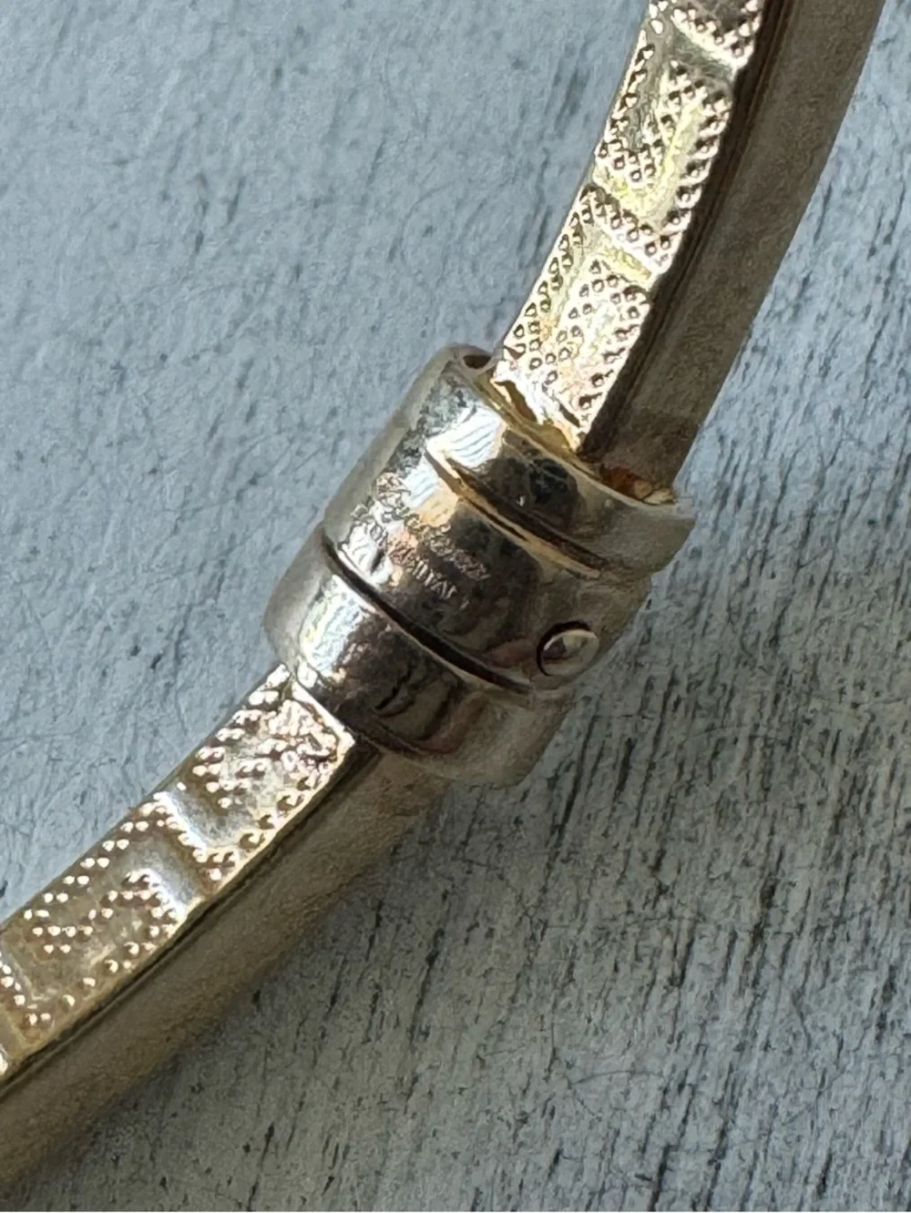 MIA FIORE Gold Plated Bronze Greek Key Dyadema Bangle Bracelet